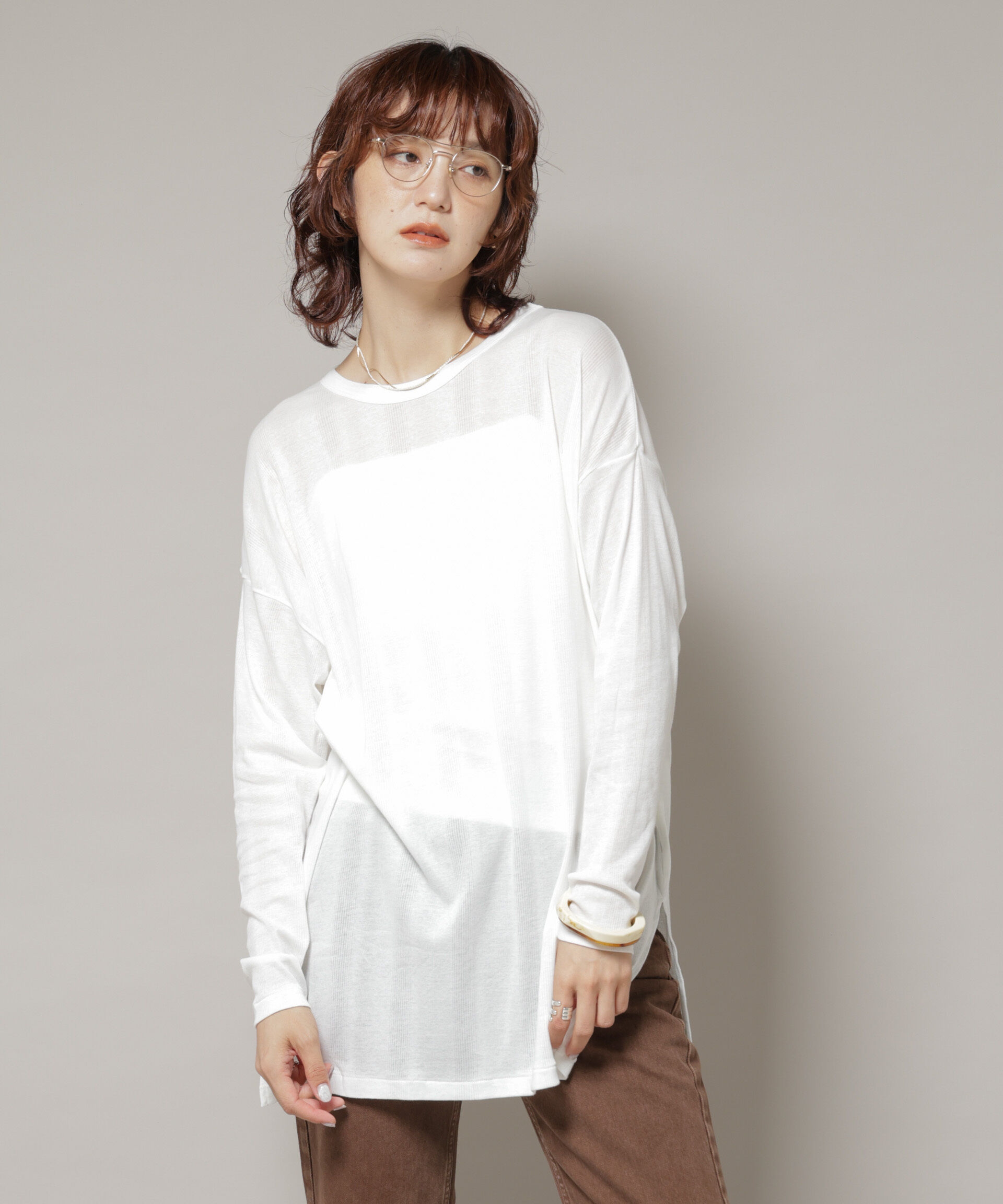 nano･universe「Robert P. Miller/Light Prib Crew L/S tee」|Tシャツ・カットソー|