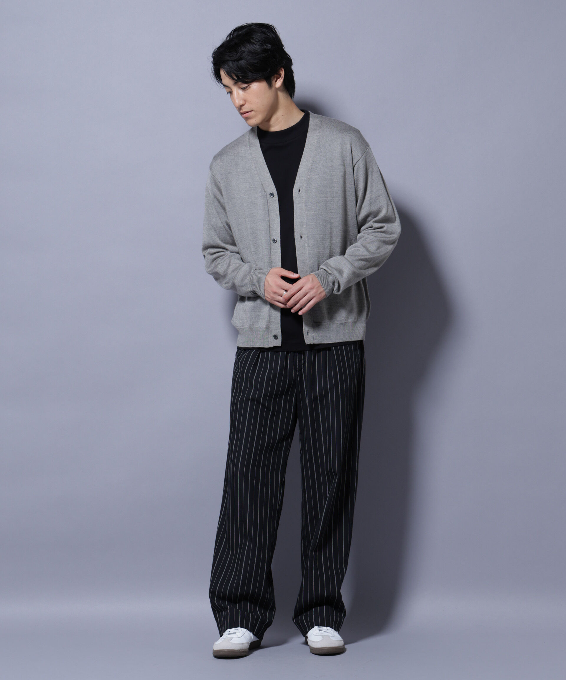 nano･universe「タスマニアミックスベーシックカーディガン」|ニット・セーター|