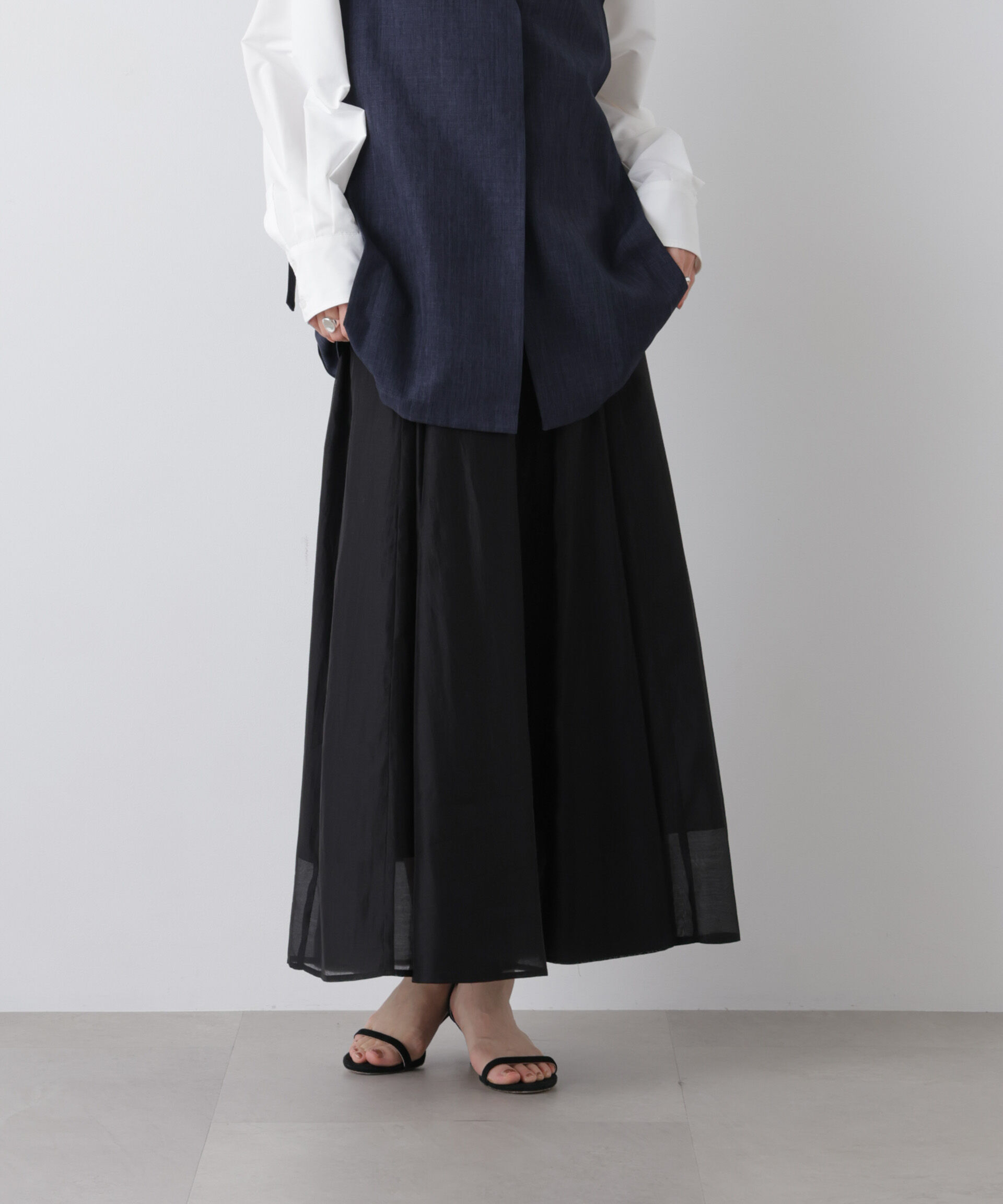 nano･universe「シアーオーガンジータックフレアスカート」|スカート|