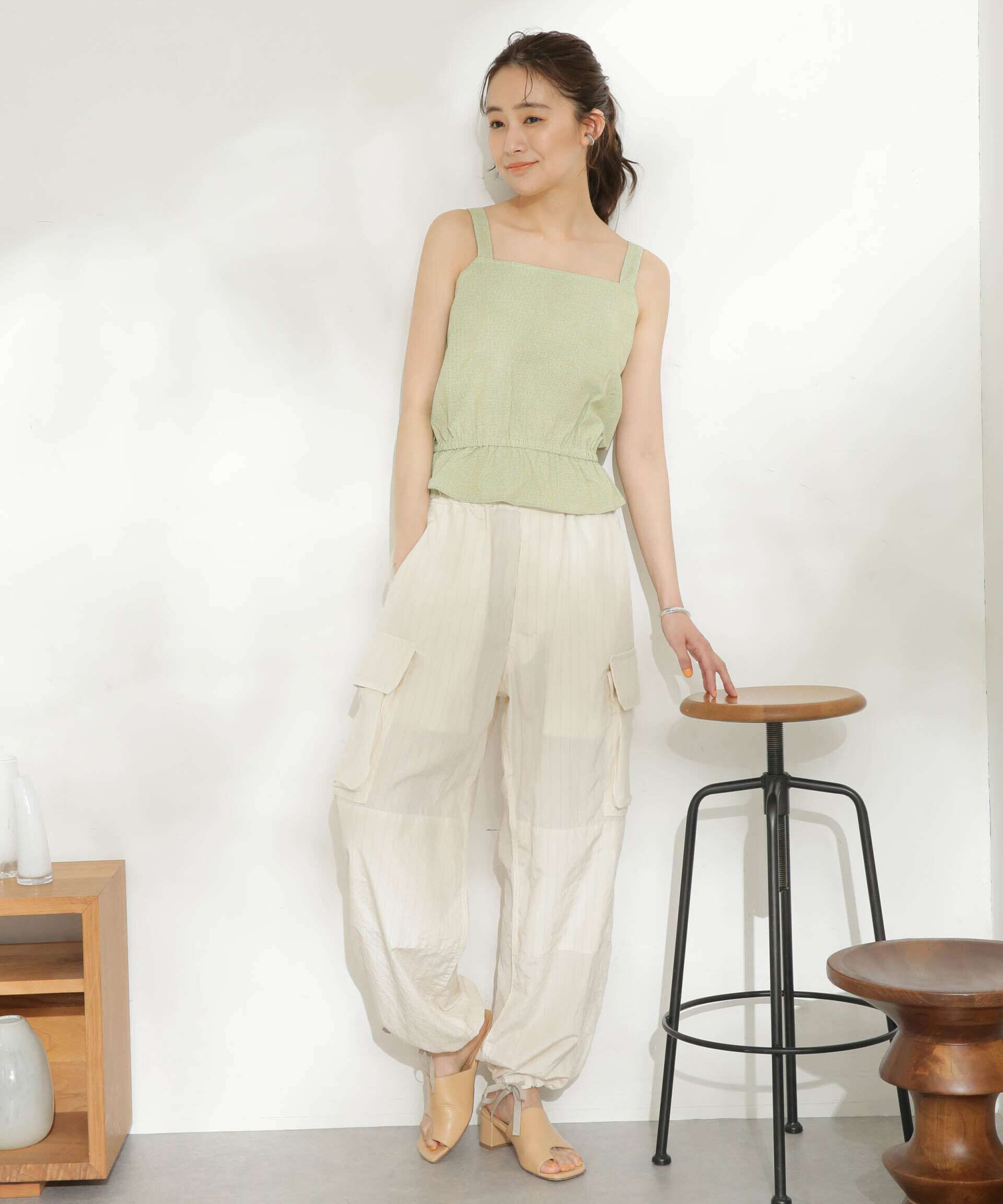 nano･universe「Ｃｈｅｃｋｅｒｅｄ　Ｔｏｐ」|Tシャツ・カットソー|