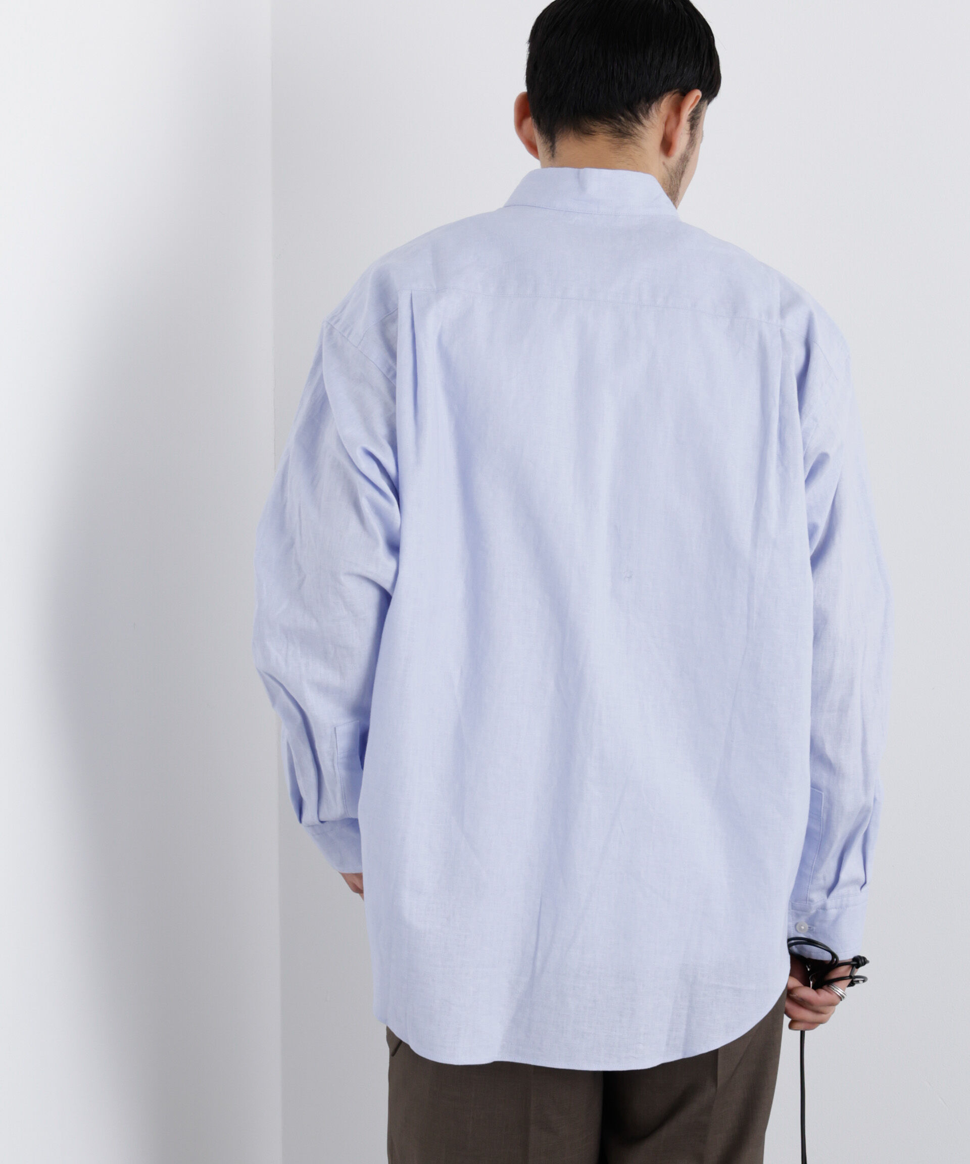 nano･universe「「FRENCH LINEN」リネンコットンスタンドシャツ」|シャツ・ブラウス|