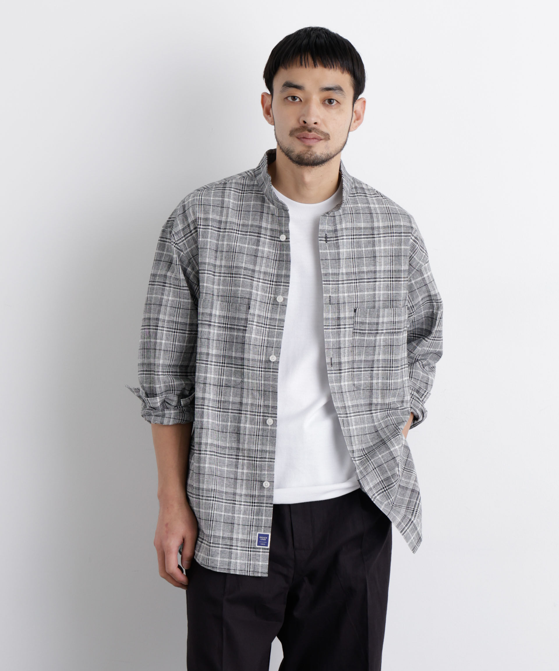 nano･universe「「FRENCH LINEN」リネンコットンスタンドシャツ」|シャツ・ブラウス|