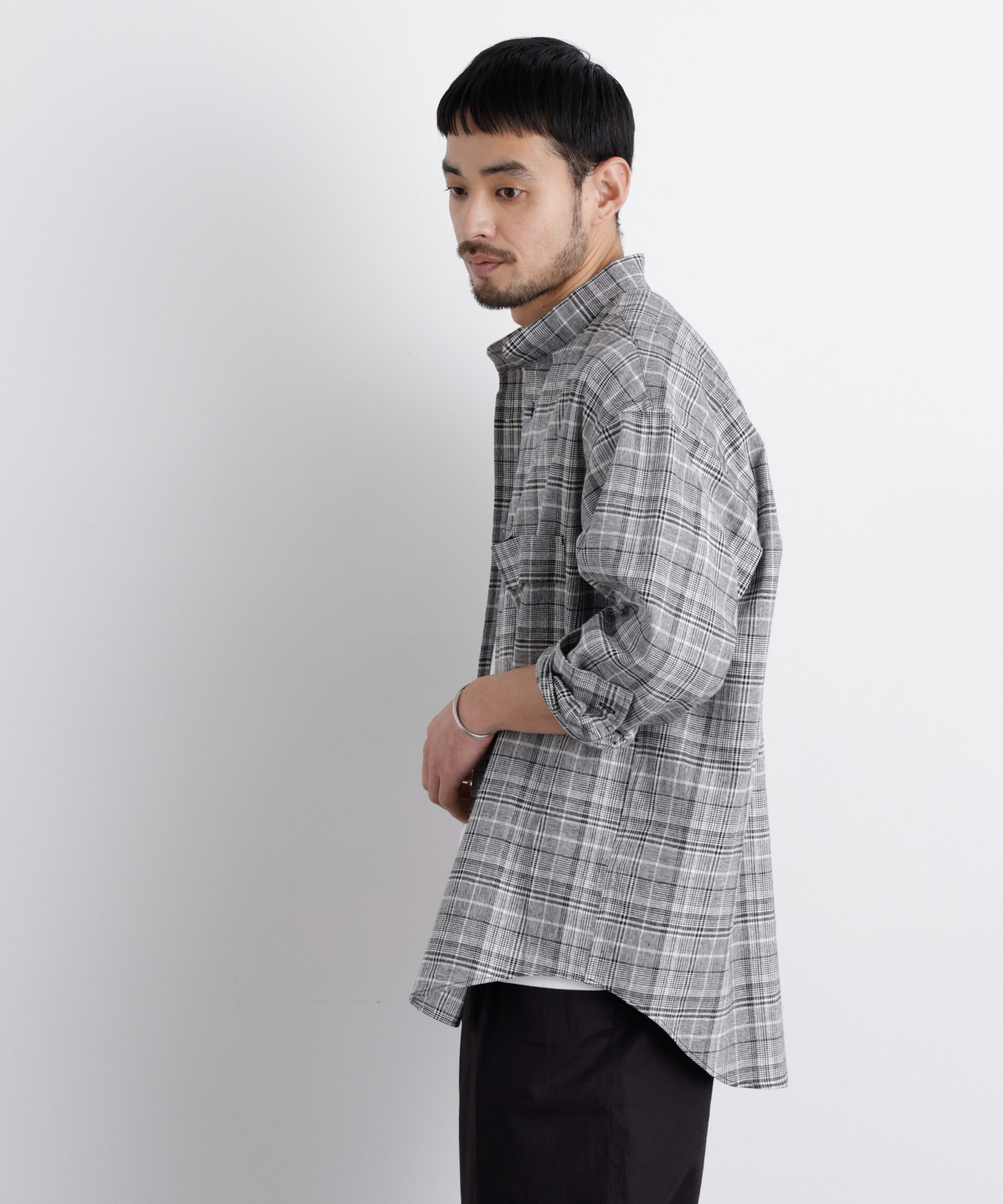 nano･universe「「FRENCH LINEN」リネンコットンスタンドシャツ」|シャツ・ブラウス|