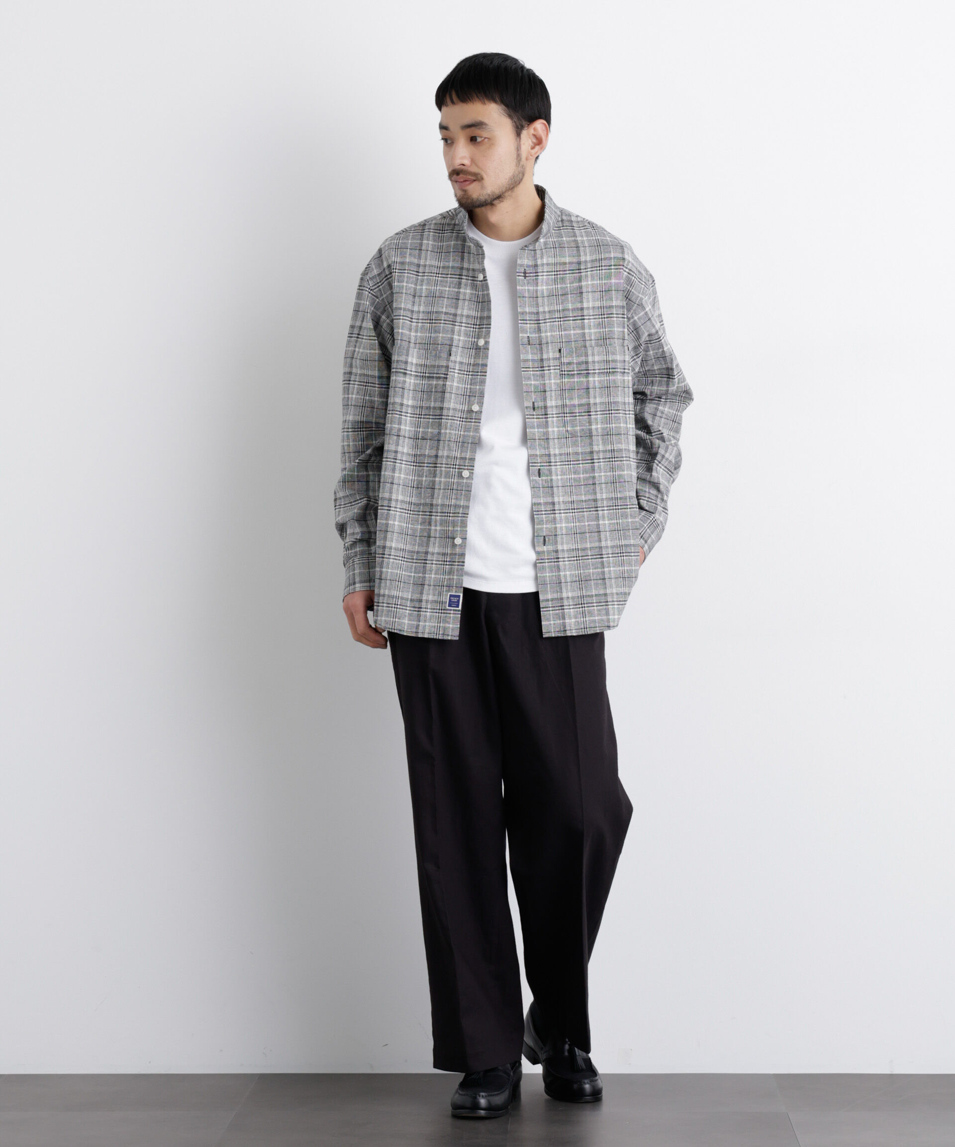 nano･universe「「FRENCH LINEN」リネンコットンスタンドシャツ」|シャツ・ブラウス|