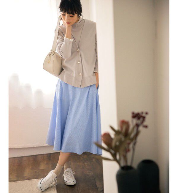 組曲「【2SET・WEB限定】パールボタン配色フリルツイン セット」|カーディガン|