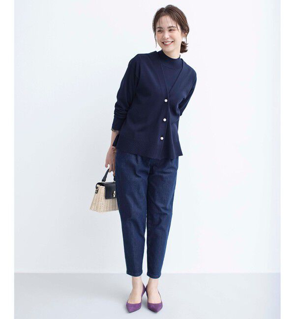 組曲「【2SET・WEB限定】パールボタン配色フリルツイン セット」|カーディガン|