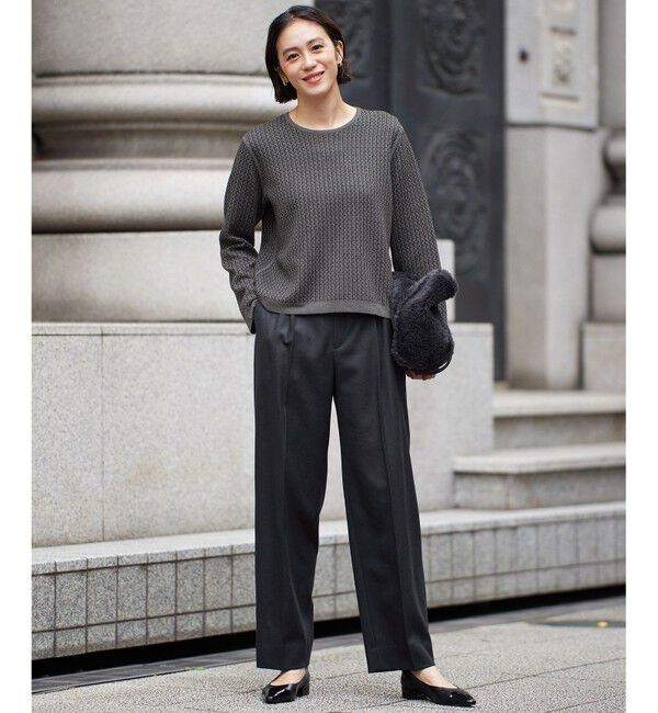 自由区「【洗える】ウォッシャブルウールサキソニーワイド パンツ」|その他|