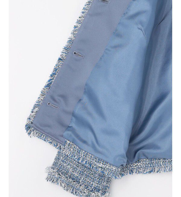 自由区「【オンオフ使える・セレモニー】ファンシーノットツイードノーカラー ジャケット」|ノーカラージャケット|