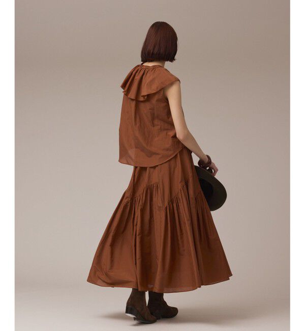 GRACE CONTINENTAL「コットンシルクティアードスカート」|スカート|