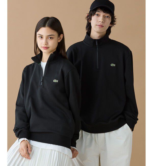 LACOSTE「ハイネックハーフジップスウェット」|スウェット・ジャージ|ブラック
