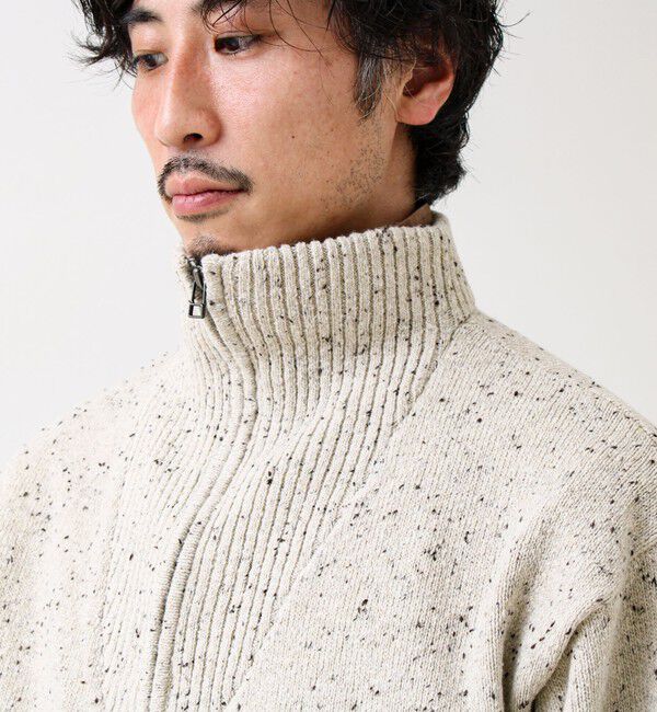 GLOSTER「【冬の大人レイヤードに】ネップハーフジッププルオーバー」|ニット・セーター|