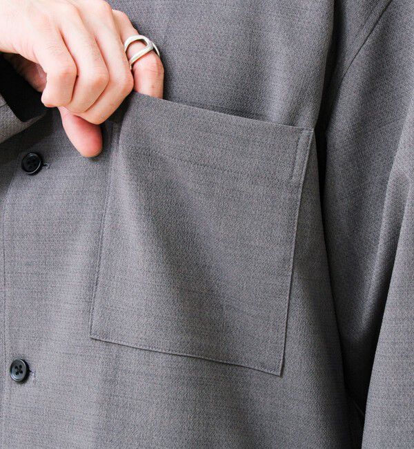 GLOSTER「【春夏に着たい上品素材】リネンタッチドビーワークシャツ」|シャツ・ブラウス|