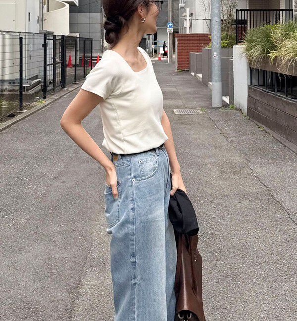 fredy emue「【@sora_522m企画】スクエアネックコンパクトTシャツ」|Tシャツ・カットソー|