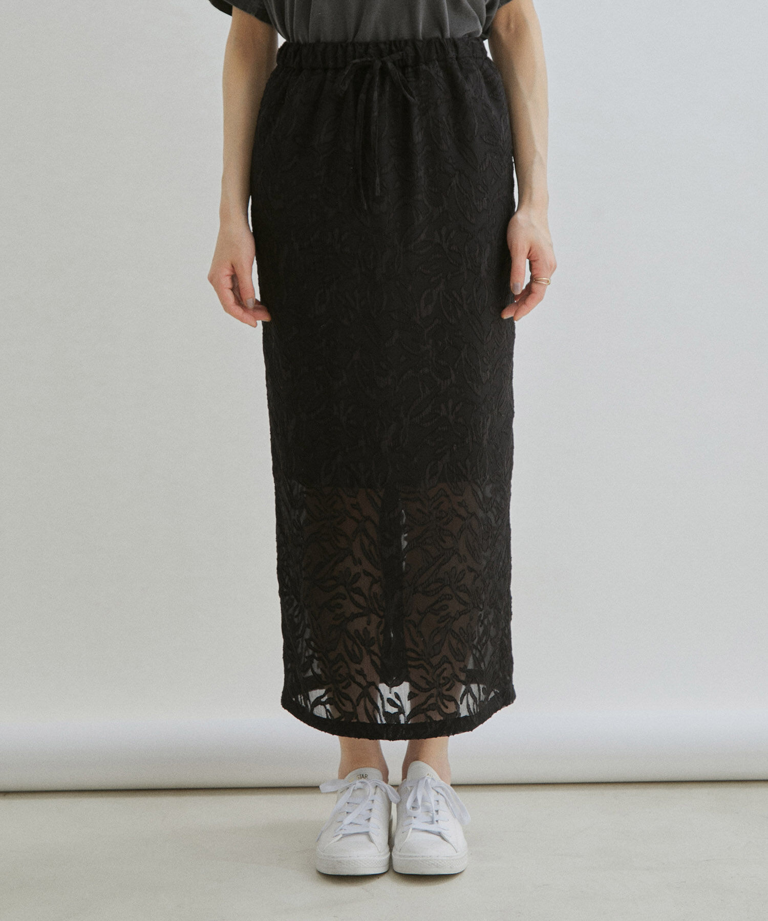 SALON adam et rope'「【セットアップ対応】シアージャガードレースタイトスカート」|スカート|