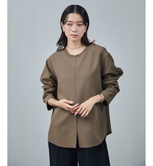 SALON adam et rope'「ダブルクロスロングTシャツブラウス / セットアップ対応」|シャツ・ブラウス|