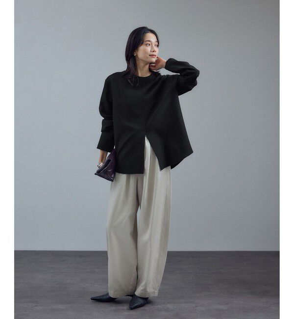 SALON adam et rope'「ダブルクロスロングTシャツブラウス / セットアップ対応」|シャツ・ブラウス|