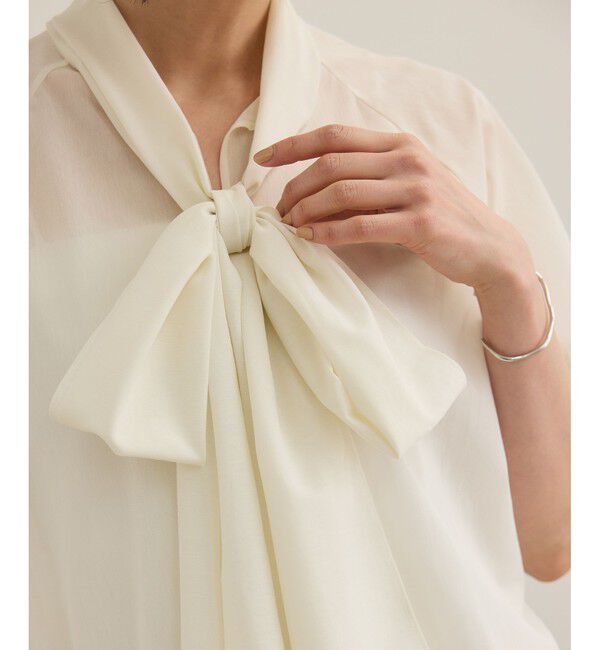 ROPE「【洗える】シアートリコットボウタイブラウス」|Tシャツ・カットソー|