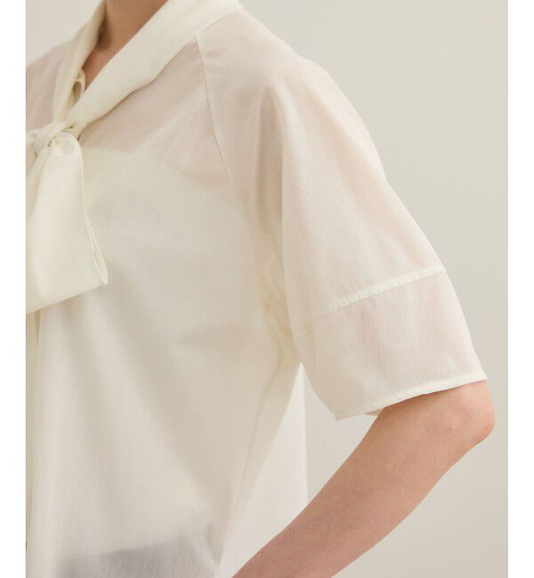 ROPE「【洗える】シアートリコットボウタイブラウス」|Tシャツ・カットソー|