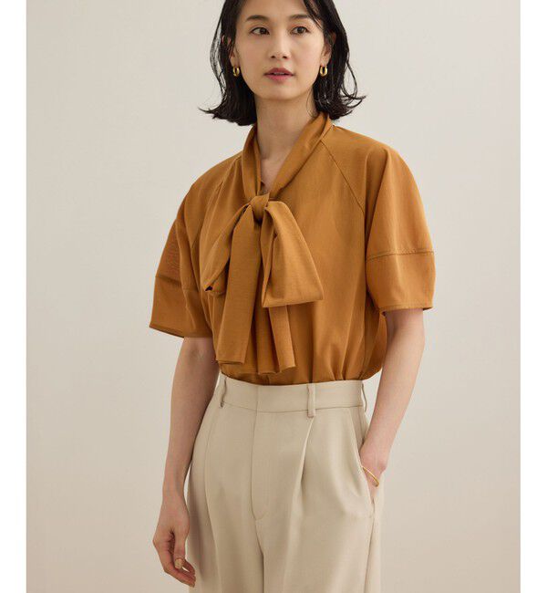ROPE「【洗える】シアートリコットボウタイブラウス」|Tシャツ・カットソー|