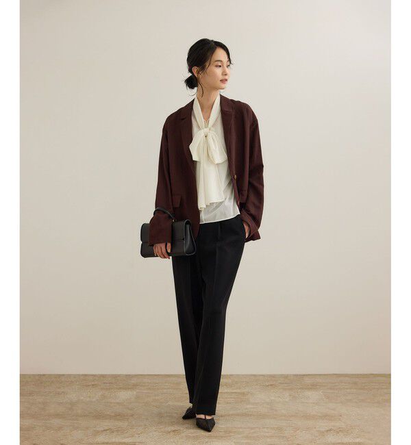 ROPE「【洗える】シアートリコットボウタイブラウス」|Tシャツ・カットソー|