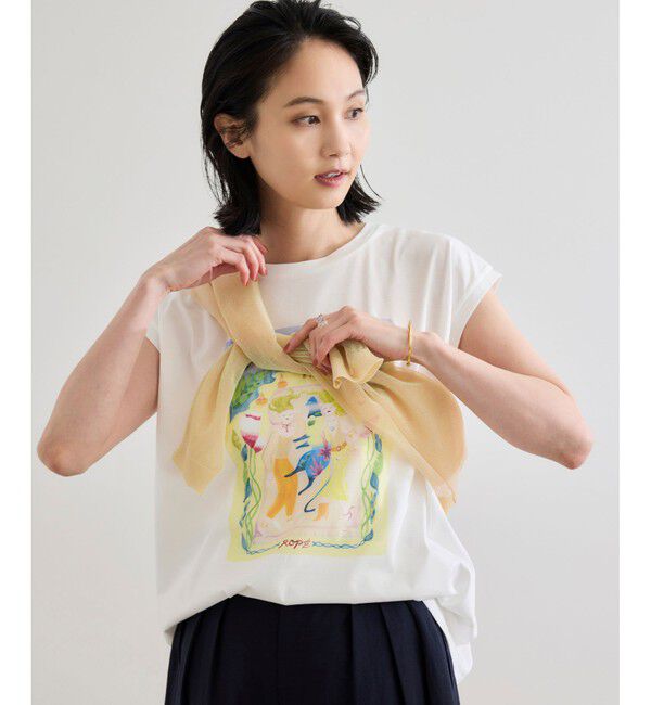 ROPE「【Kei Nagayama for ROPE'】プリント ノースリーブTEE【接触冷感・洗濯耐久あり】」|Tシャツ・カットソー|