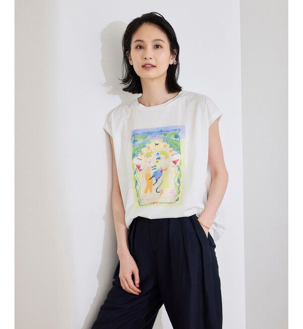 ROPE「【Kei Nagayama for ROPE'】プリント ノースリーブTEE【接触冷感・洗濯耐久あり】」|Tシャツ・カットソー|