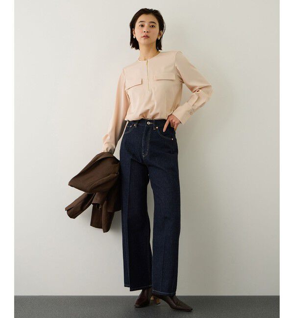 ROPE「フロントジップブラウス/セットアップ対応・イージーケア」|シャツ・ブラウス|