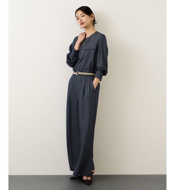 ROPE「フロントジップブラウス/セットアップ対応・イージーケア」|シャツ・ブラウス|