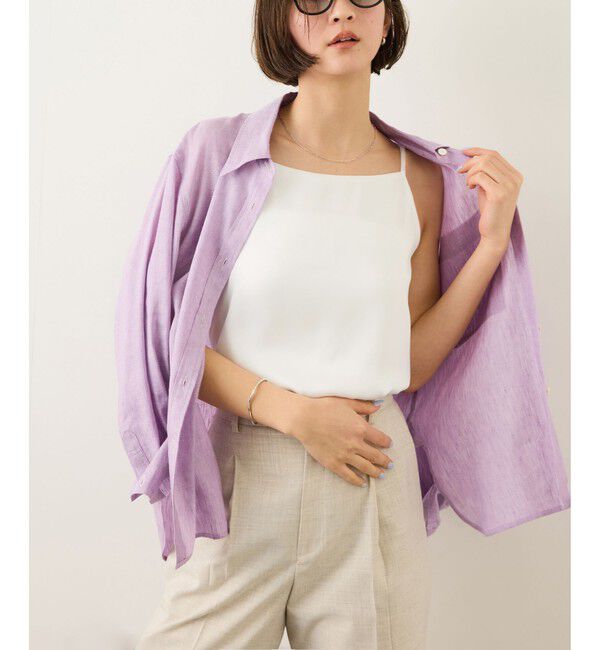 ROPE「サテンコンビジャージーキャミソール/イージーケア」|キャミソール|オフホワイト(15)