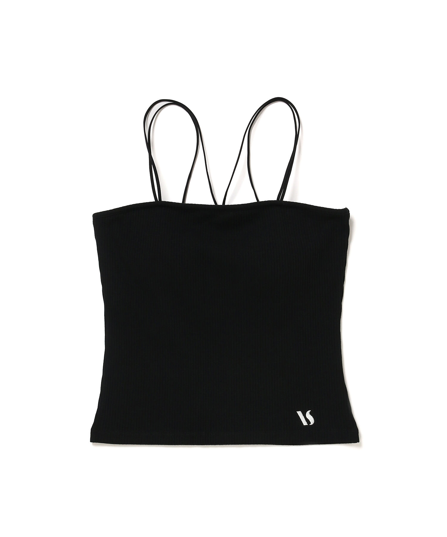 VIS「【選べる着丈】カップ付きロゴ刺繍Wストラップキャミソール【洗える】」|キャミソール|