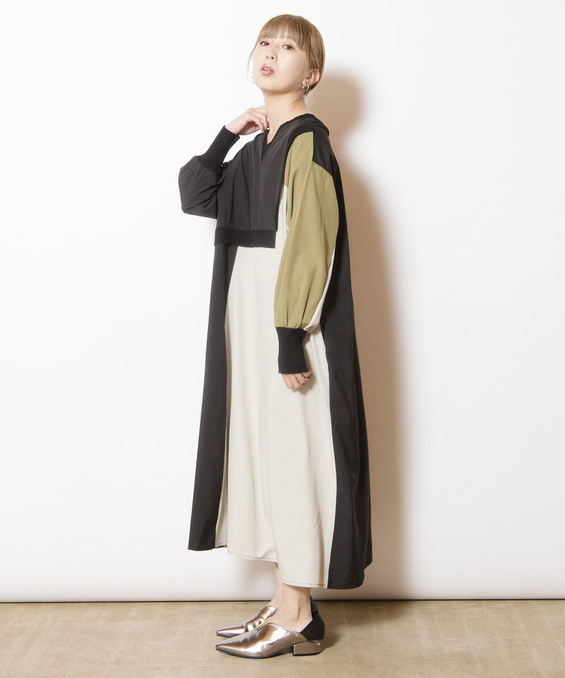  「2WAY配色切替ワンピース」|ワンピース|