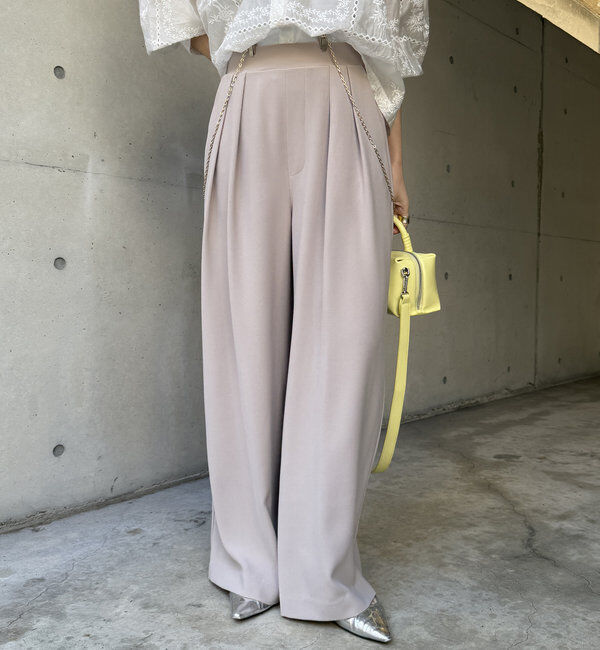  「【累計販売数3万枚突破/21色4サイズ展開！】タックワイドパンツ」|チノ|