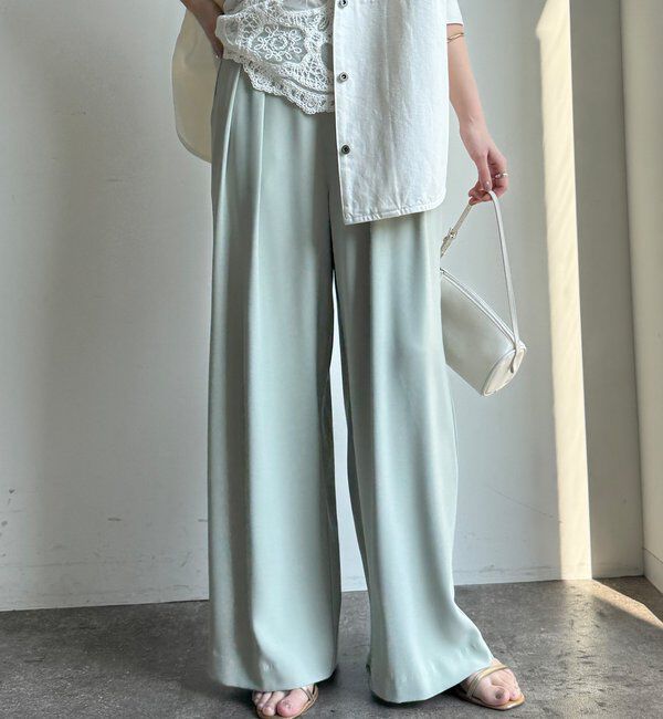  「【累計販売数3万枚突破/21色4サイズ展開！】タックワイドパンツ」|チノ|