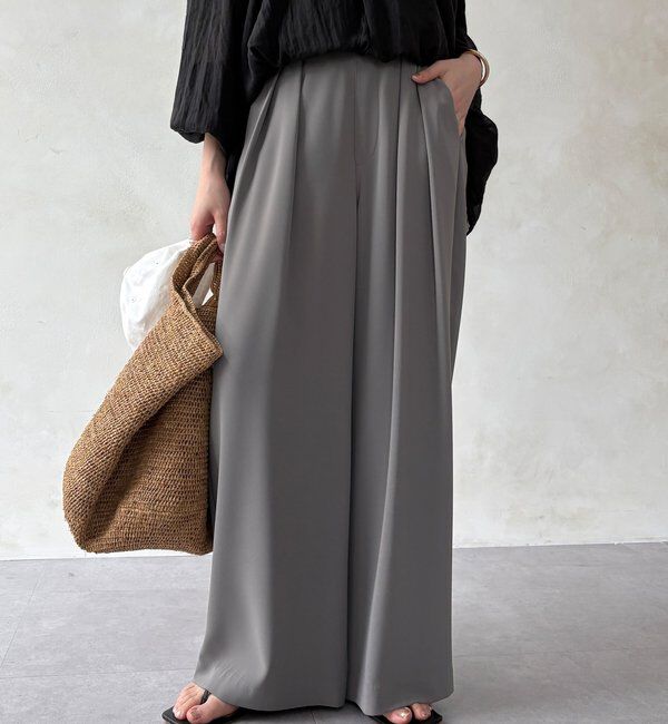  「【累計販売数3万枚突破/21色4サイズ展開！】タックワイドパンツ」|チノ|カーキ