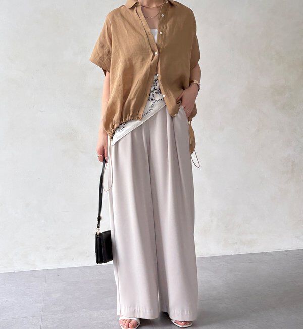  「【累計販売数3万枚突破/21色4サイズ展開！】タックワイドパンツ」|チノ|