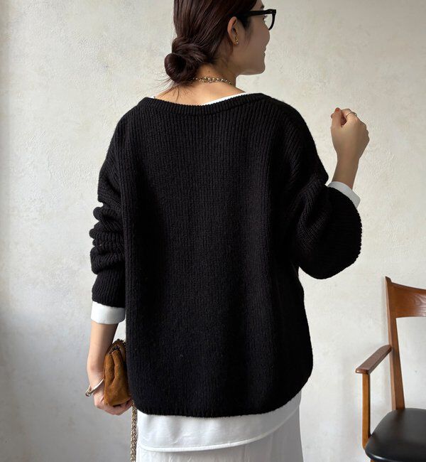  「ウール混スキッパープルオーバー」|ニット・セーター|