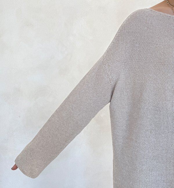  「マーブルヤーン前後2WAYカノコ編みプルオーバー」|ニット・セーター|