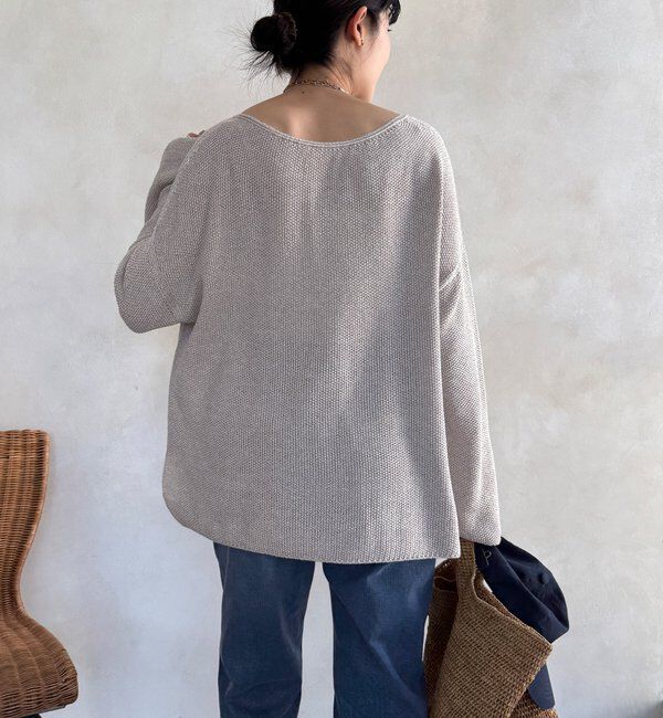  「マーブルヤーン前後2WAYカノコ編みプルオーバー」|ニット・セーター|