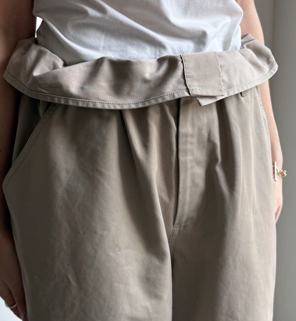  「ウエスト折り返しギャザーパンツ」|チノ|