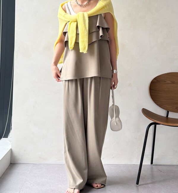  「ドライタッチワイドパンツ」|チノ|