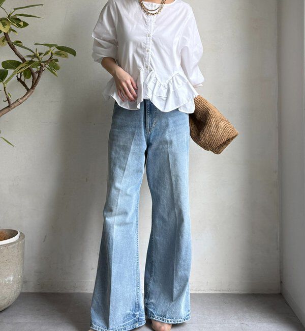  「袖リブペプラムフリルブラウス」|シャツ・ブラウス|