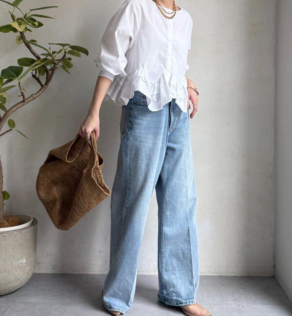  「袖リブペプラムフリルブラウス」|シャツ・ブラウス|