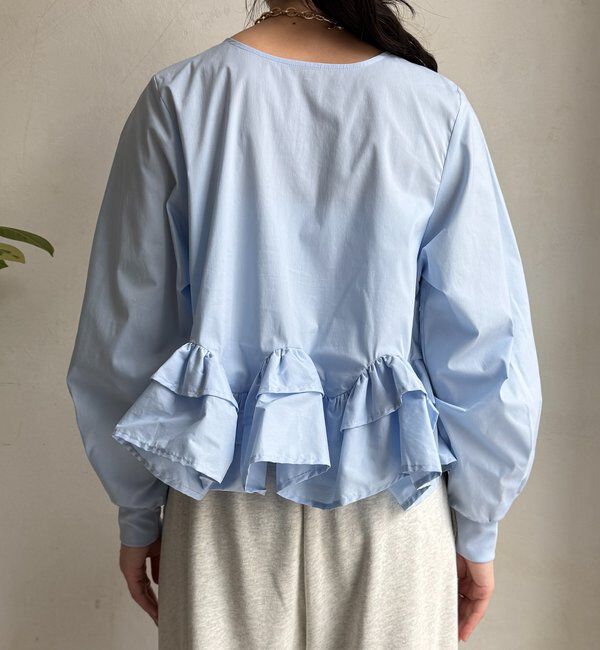  「袖リブペプラムフリルブラウス」|シャツ・ブラウス|