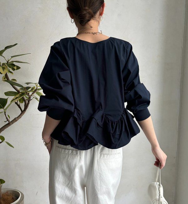  「袖リブペプラムフリルブラウス」|シャツ・ブラウス|