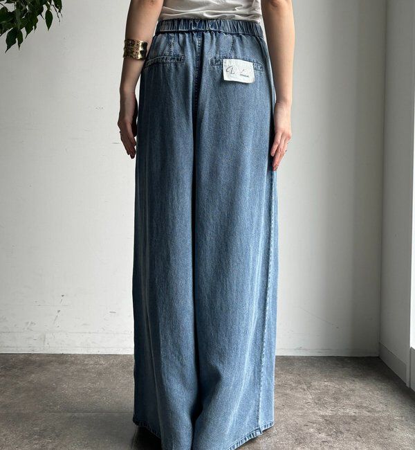  「ベルト付リヨセルデニムパンツ」|デニム|