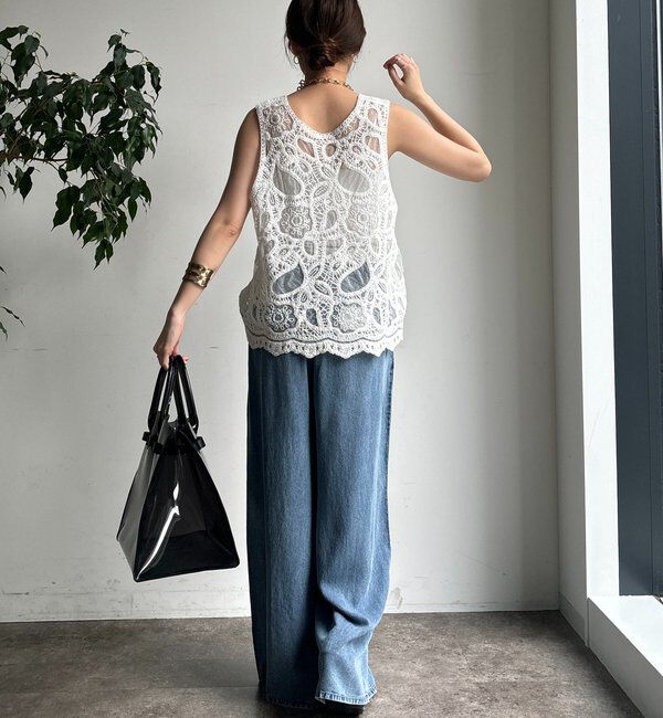  「ベルト付リヨセルデニムパンツ」|デニム|