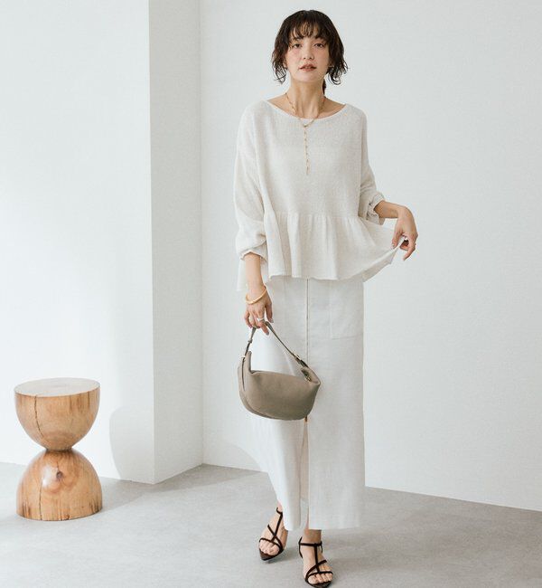  「【大人の甘さを演出】ルーズペプラムニット」|ニット・セーター|