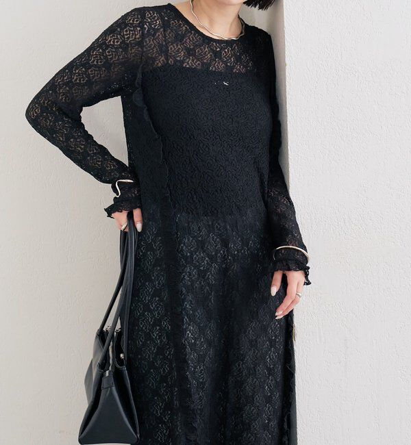  「カットレース切替ワンピース」|ワンピース|