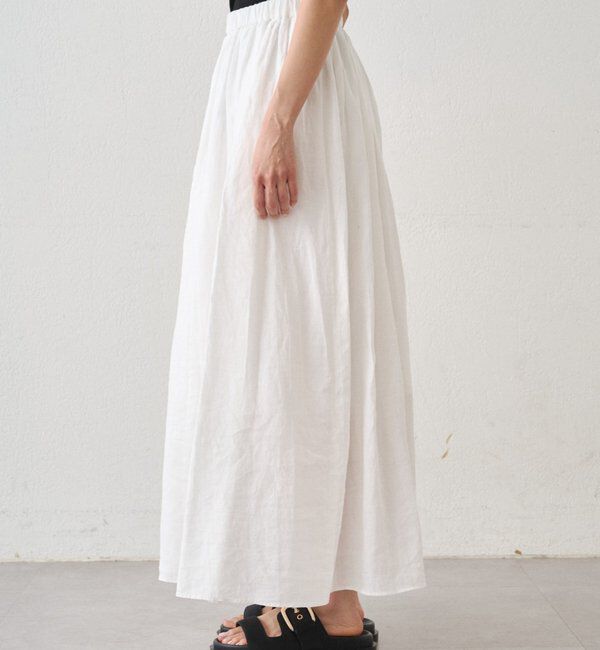  「リネンタックギャザースカート」|スカート|