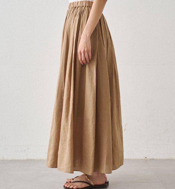  「リネンタックギャザースカート」|スカート|